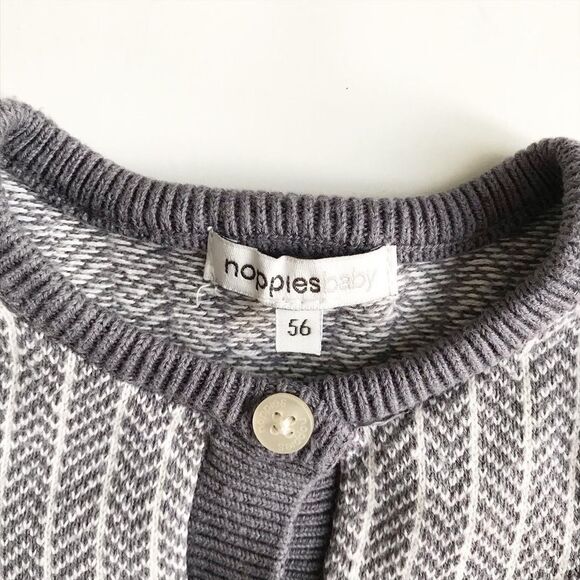 Noppies gray/white cardigan EUC 56(1-2 months) - Picture 3 of 4